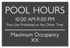 New York Pool Hours and Max Occupancy Sign