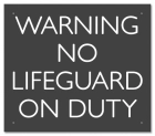 North Carolina No Lifeguard Sign for Wading Pools