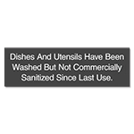 Not Commercially Sanitized Sign - Alabama Compliant