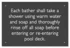 Ontario Canada Shower Rules Sign