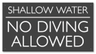 Shallow Water No Diving Sign - Arizona and South Carolina