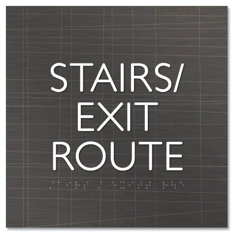 "Stairs/Exit Route" Egress Sign - CA Compliant