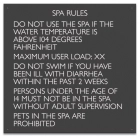 Texas Spa Rules Pool Sign