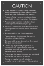 Utah Spa Rules Caution Sign