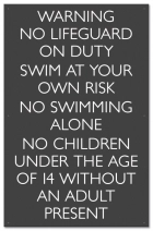 Virginia No Lifeguard Sign