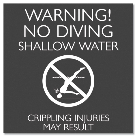 Warning No Diving Sign