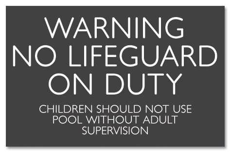 Warning No Lifeguard on Duty Sign