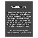 Warning Sign: Foods and Beverages