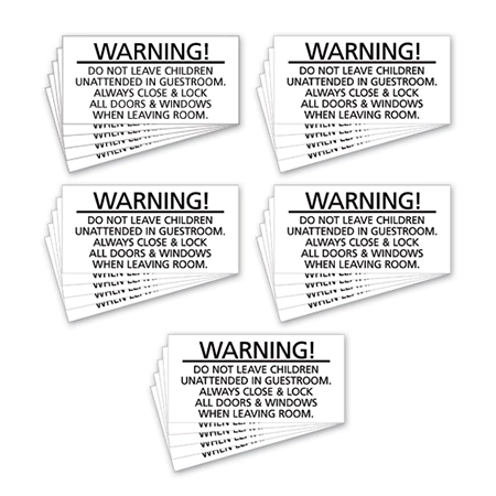 Warning! Unattended Child Decal - 25 Pack