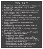 Washington Pool Rules Sign