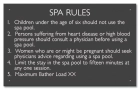 Washington Spa Rules Sign