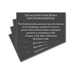 West Hollywood CA Housekeeper Protection Notice - Acrylic - 4 Pk