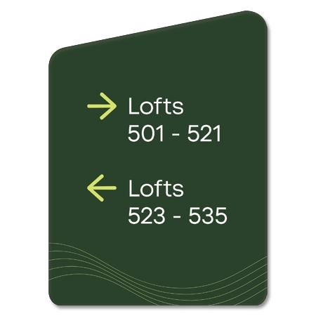 4-Line Directional SignFor Guest Room Areas