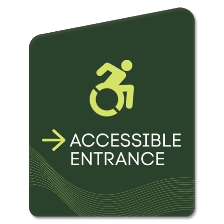 Accessible Direction Sign w/Dynamic ISA Symbol