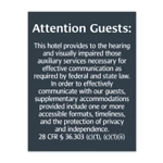 Attention Guests Sign: Hearing & Visually Impaired