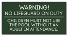 Baldwin County, Alabama No Lifeguard Warning Sign