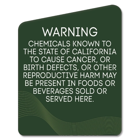Chemical Warning Sign - CA Compliant