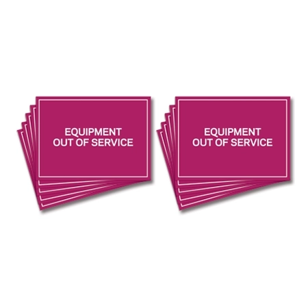 "Equipment Out Of Service" Sign - B - 10 Pack