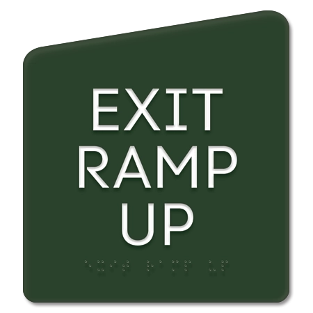 "Exit Ramp Up" Egress Sign - CA Compliant