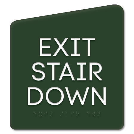"Exit Stair Down" Egress Sign - CA Compliant