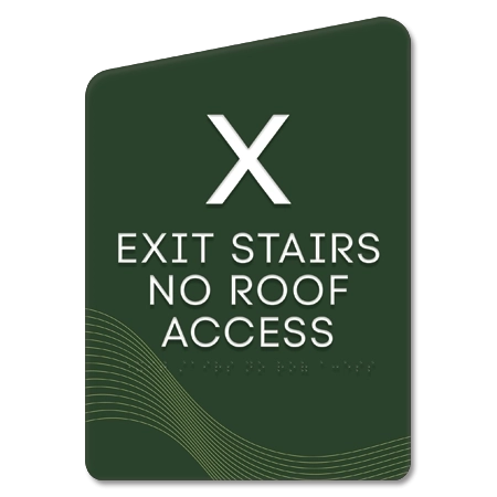 Exit Stair Sign: Roof/No Roof Access