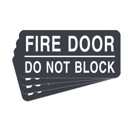Fire Door - Do Not Block Label - 4 Pack