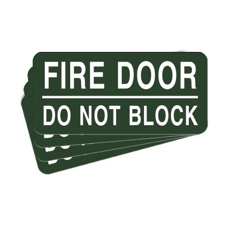 Fire Door - Do Not Block Label - 4 Pack