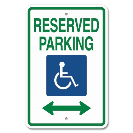 Reserved Parking - with ISA Symbol and Arrow