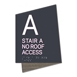 Stair Sign: No Roof Access