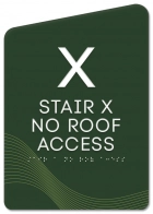 Stair Sign: No Roof Access