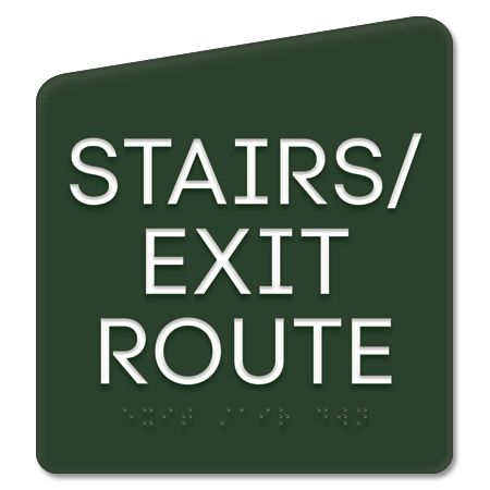 "Stairs/Exit Route" Egress Sign - CA Compliant