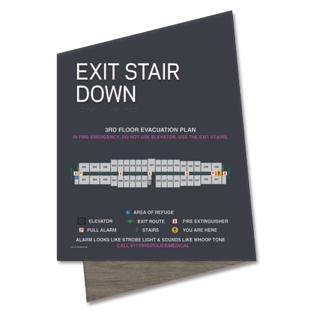 Standard Stairway Evacuation Plans - CA Compliant