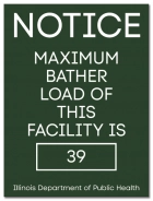 State Pool Sign - Max Bather Load - Illinois Compliant