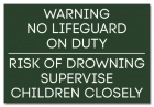 State Pool Sign - No Lifeguard - Georgia Compliant