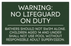State Pool Sign - No Lifeguard on Duty - Utah Compliant