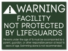 State Pool Sign - No Lifeguards - Illinois Compliant