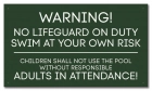 State Pool Sign - Warning: No Lifeguard - Alabama Compliant