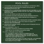 Washington Pool Rules Sign
