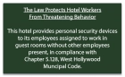West Hollywood CA: Housekeeper Protection Notice - 4 Pack - Acrylic