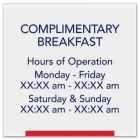 Complimentary Breakfast Hours Sign