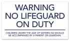 Delaware No Lifeguard On Duty Sign