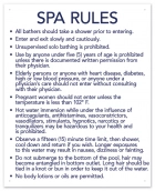 Delaware Spa Rules Warning Sign