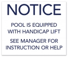 Illinois Handicap Lift Pool/Spa Sign