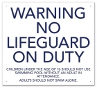 Maine No Lifeguard On Duty Warning Sign