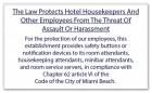 Miami Beach, FL: Housekeeper Protection Notice - Acrylic - 4 Pk