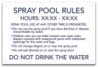Montana Spray Pool Rules Sign