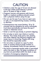 Ontario Canada Spa Rules Sign