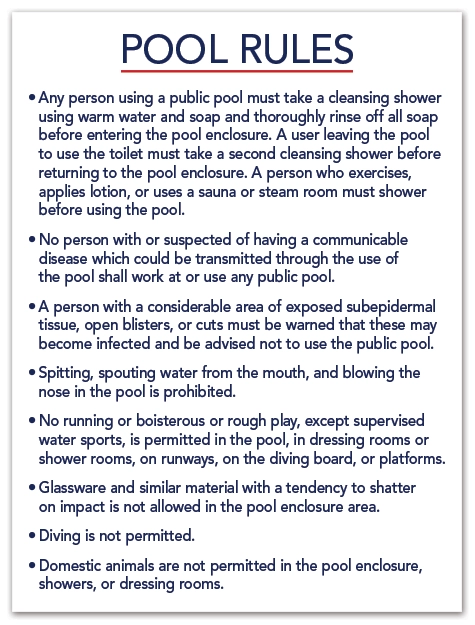 Pool Rules Sign