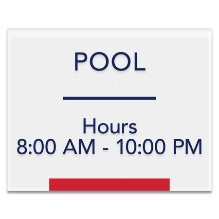 Pool Sign w/Hours