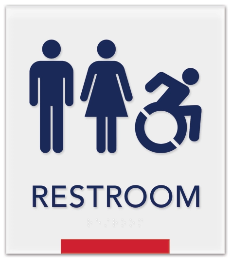 Restroom Sign w/Unisex & ISA Symbols